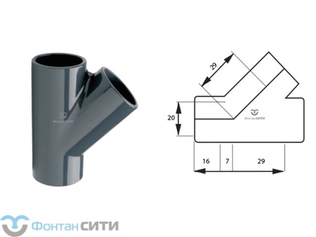 Тройник 45° PVC-U PN16 FC (20)