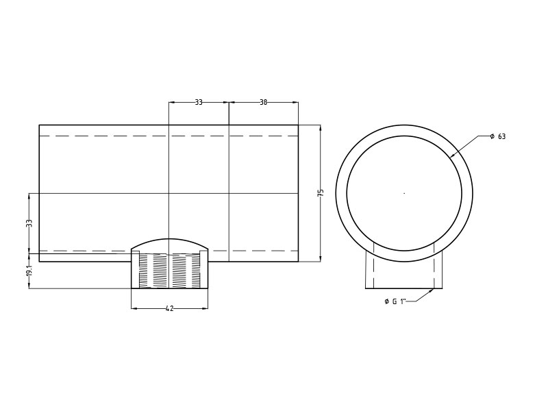 Тройник переходной 90° ВР PVC-U PN16 FC