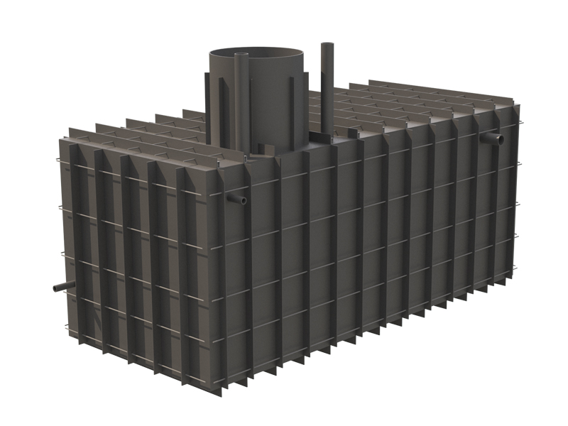 Готовый полипропиленовый бункер для технического помещения 2400х 5000х2200 мм. ( без люка)