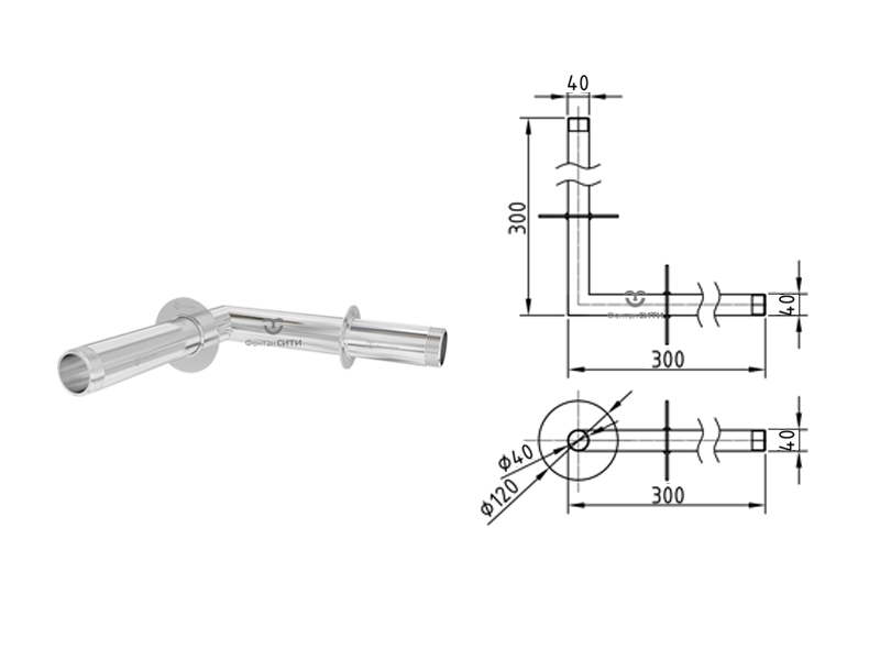 Стеновой проход угловой FC 90° 300x300-3