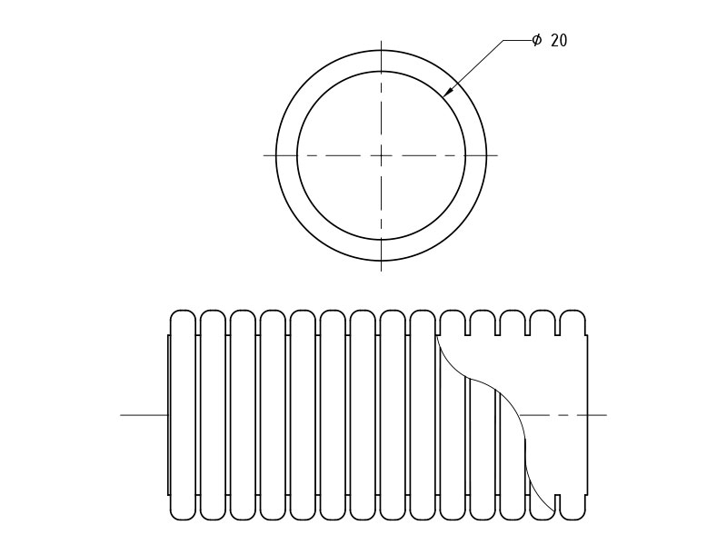 Труба гофрированная ПВХ с зондом