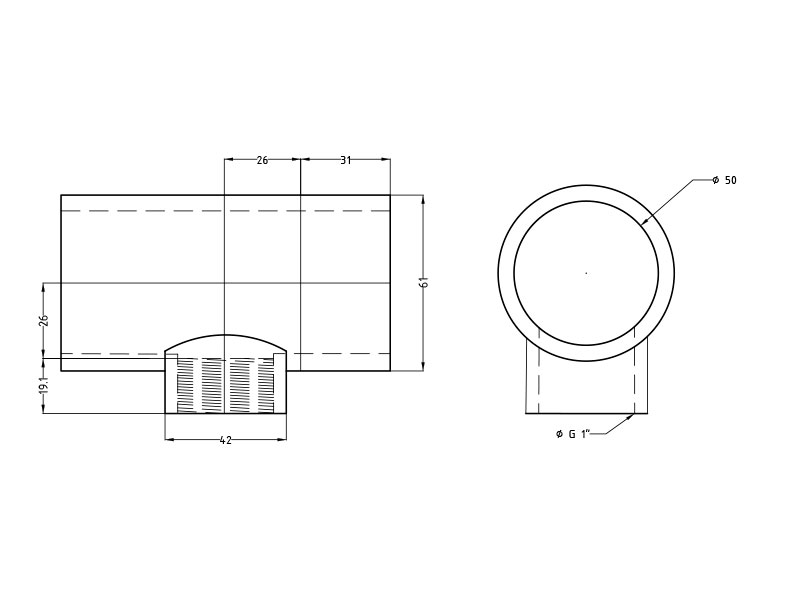 Тройник переходной 90° ВР PVC-U PN16 FC