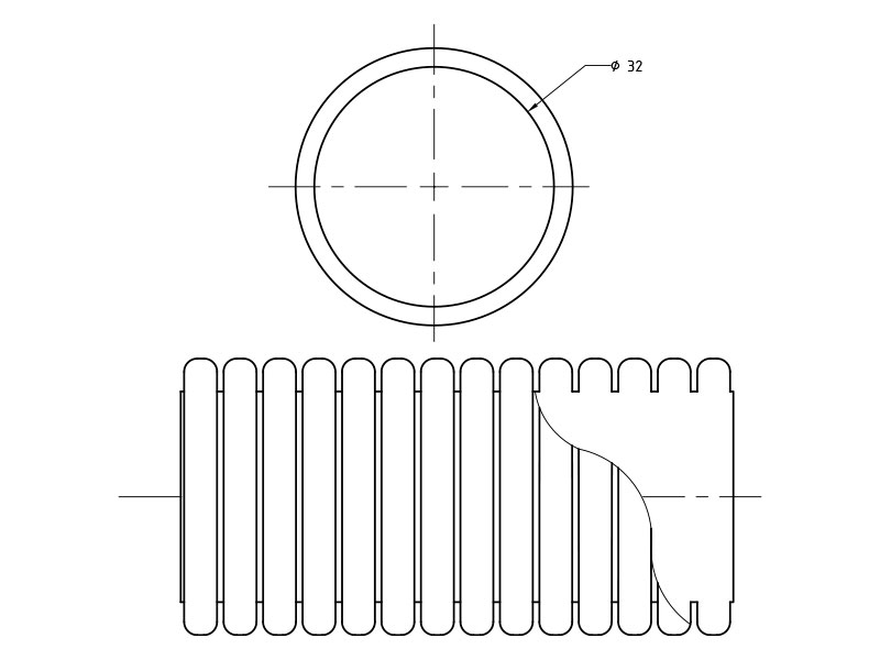 Труба гофрированная ПВХ с зондом
