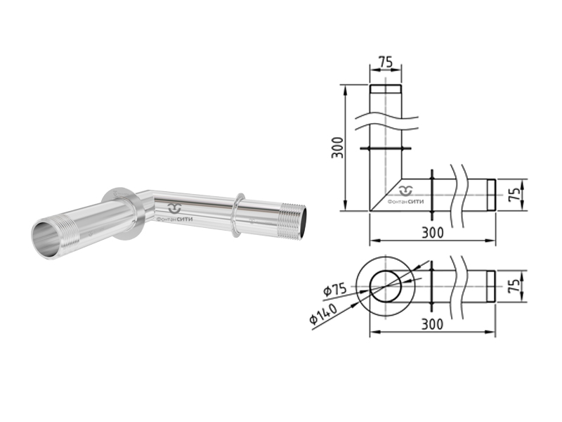 Стеновой проход угловой FC 90° 300x300-9