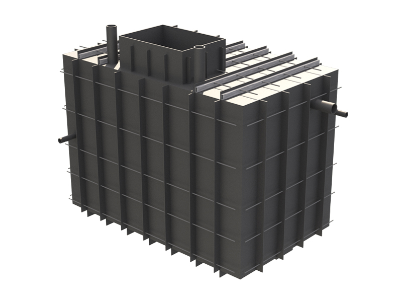 Готовый полипропиленовый бункер для технического помещения 3000х1800х2100 мм. ( без люка)