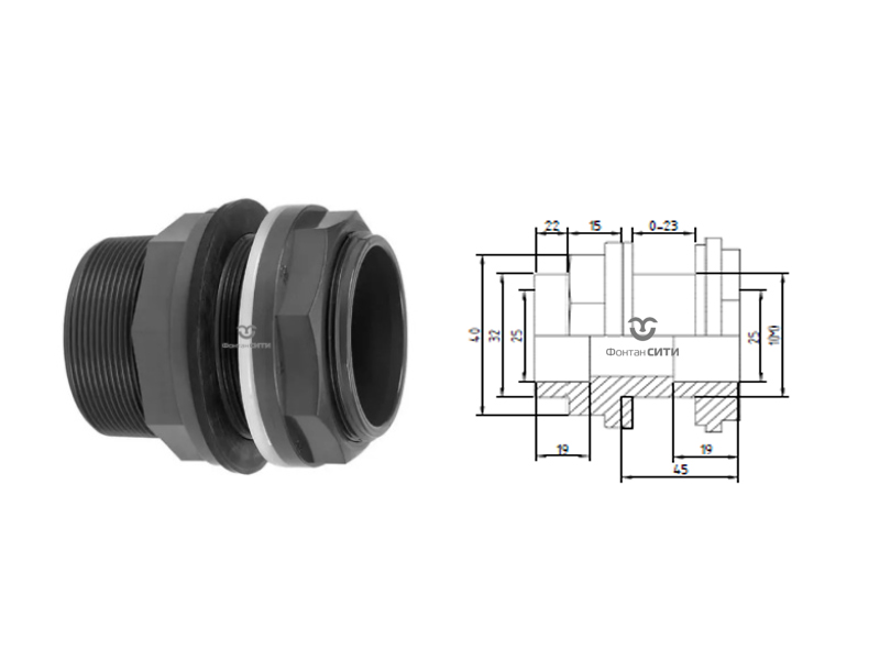 Переход на емкость PVC-U FC