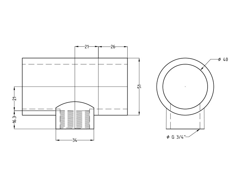 Тройник переходной 90° ВР PVC-U PN16 FC