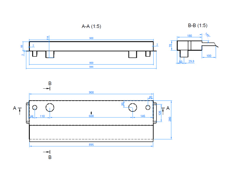 Излив AISI 304 900мм