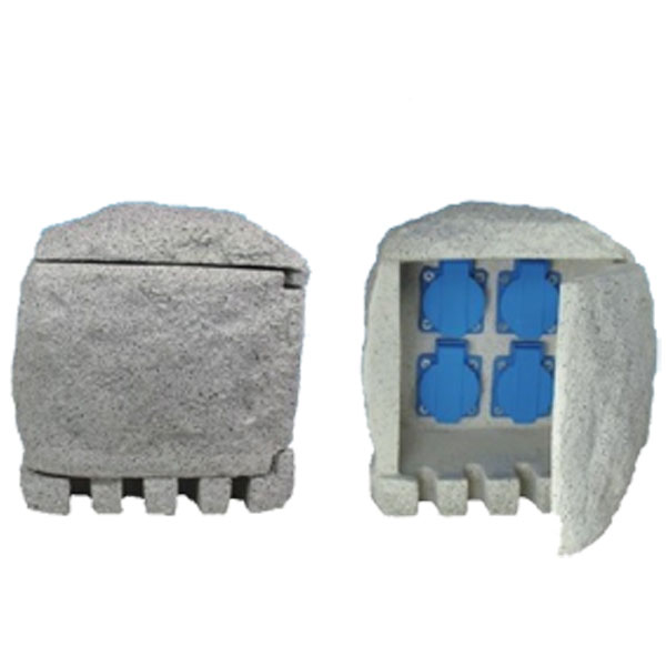 Садовая розетка с декорацией под камень CSB-104