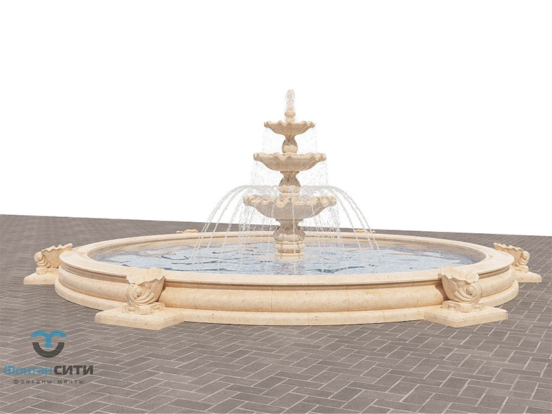 Фонтанная композиция FC  Анталия 7000 с наутилусами Визуализация