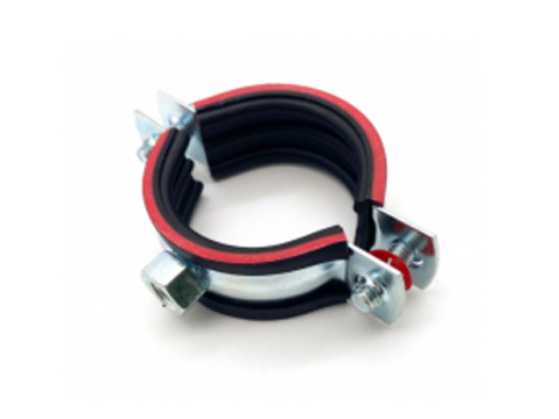 Хомут трубный с виброгасителем и гайкой для стандартных нагрузок, оц. сталь, M10