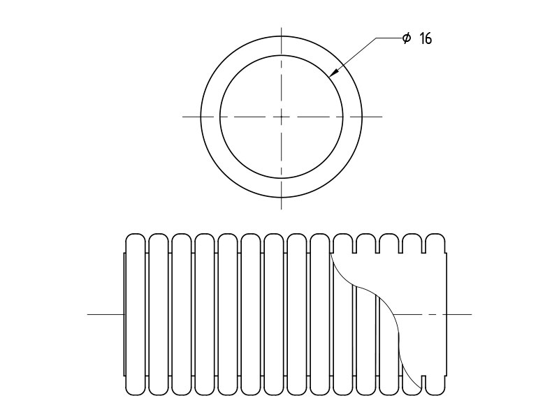 Труба гофрированная ПВХ с зондом