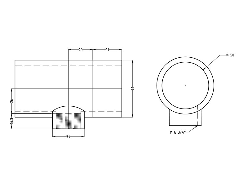 Тройник переходной 90° ВР PVC-U PN16 FC