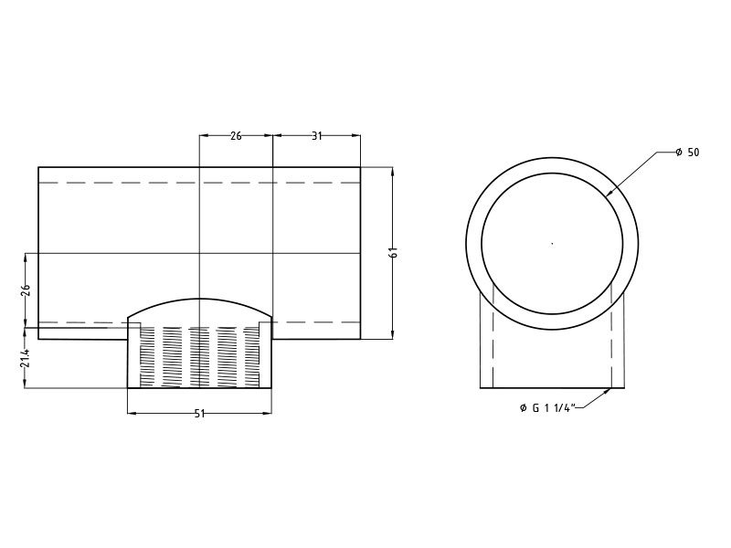 Тройник переходной 90° ВР PVC-U PN16 FC
