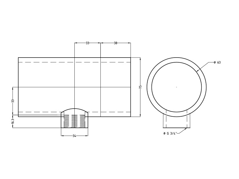 Тройник переходной 90° ВР PVC-U PN16 FC
