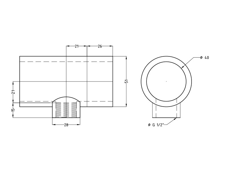 Тройник переходной 90° ВР PVC-U PN16 FC