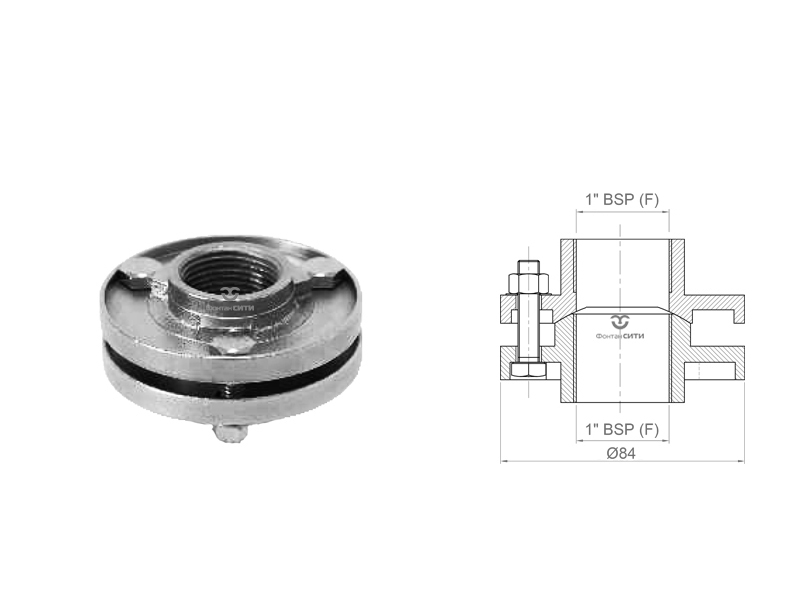 Шарнирное соединение FC AISI 304 (внутр./внутр.)
