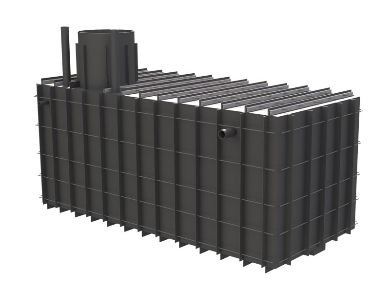 Готовый полипропиленовый бункер для технического помещения 2400х 5000х2200 мм. ( без люка)
