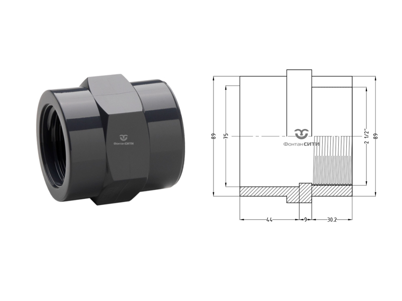 Муфта переходная с Внутренней резьбой PVC-U PN16 FC