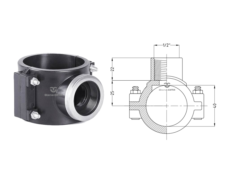 Седелка с резьб. выходом (с кольцом) PVC-U PN16 FC