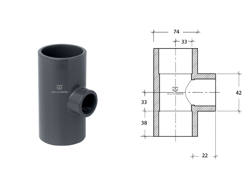 Тройник 90° редукционный-2