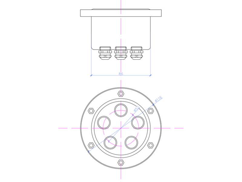 Подводная клеммная коробка ПКК FC D116 AISI 304 (5)