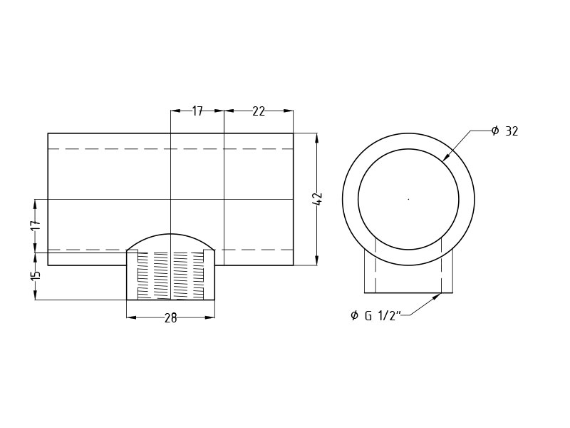 Тройник переходной 90° ВР PVC-U PN16 FC