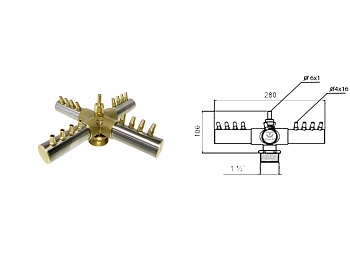 Фонтанная насадка FC "Крест", изображение