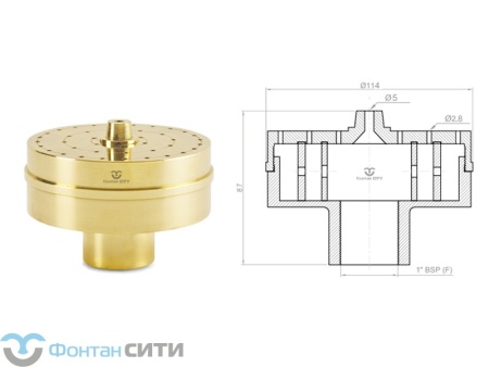 Фонтанная насадка FCI "Vulcan" (43, 1", 2,80)