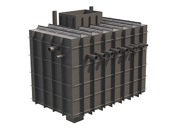 Готовый полипропиленовый бункер для технического помещения 3000х1800х2100 мм. ( без люка), изображение