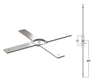 Крепежная планка для светильников 2" (на 4 светильника) L400, изображение