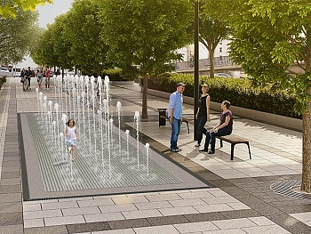 Пешеходный фонтан FC 4000х12000 (с насосами сухой установки), изображение