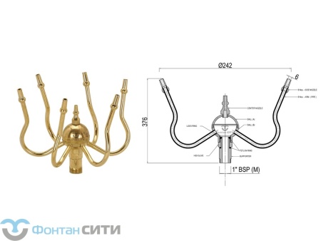 Фонтанная насадка FCI "Pirouette" (6, 1", 6)