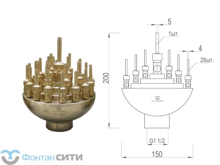 Фонтанная насадка FCH "Vulcan" (4, 29, 1.1/2")