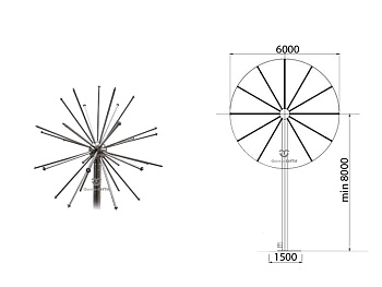Фонтанная насадка FC "Водяная сфера" 6000 мм., изображение