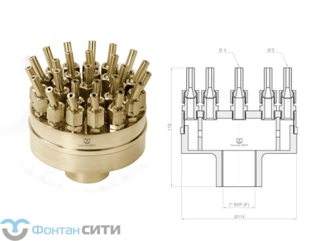 Фонтанная насадка FCI "Vulcan" K (25, 1", 3)