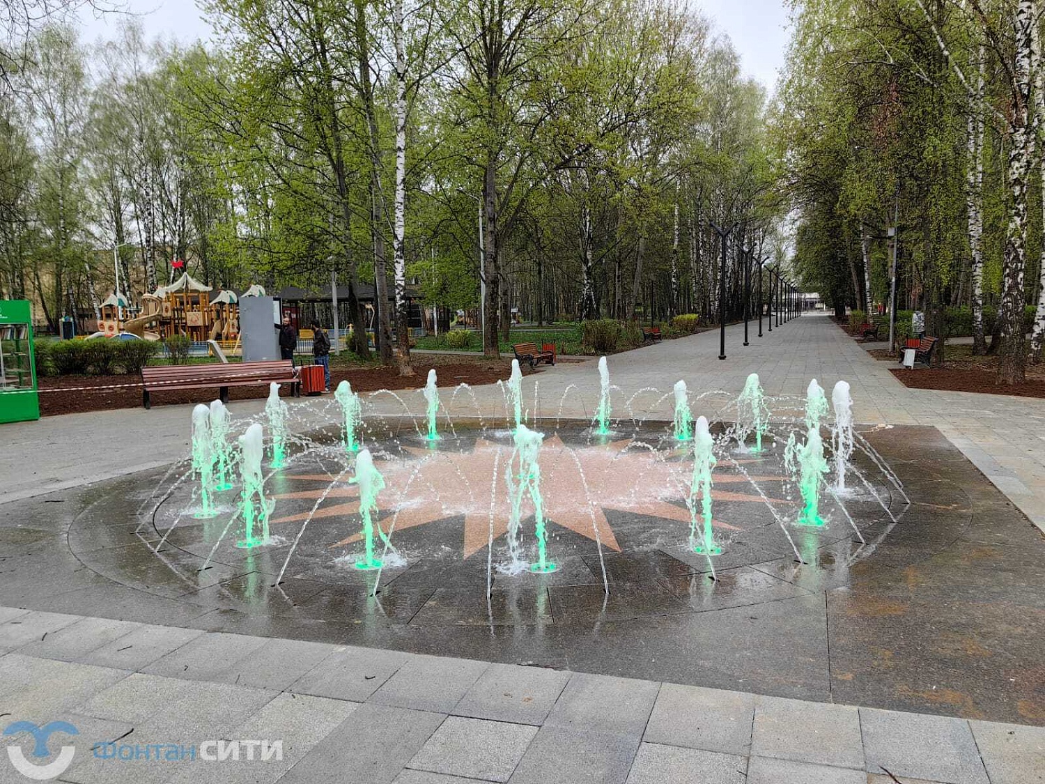 Пешеходный фонтан в Долгопрудном