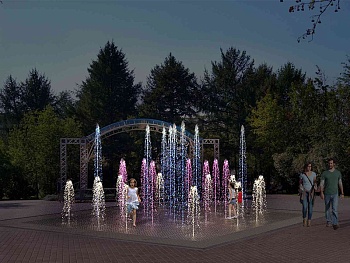 Пешеходный фонтан FC 5600х5600 (с погружными насосами), изображение