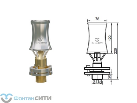 Фонтанная насадка FC "Каскад" (1.1/4", 70)