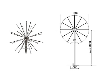 Фонтанная насадка FC "Водяная сфера" 1500 мм., изображение