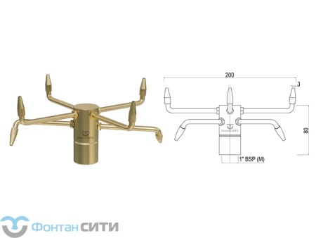 Фонтанная насадка FCI "Pirouette" (4, 1", 3)