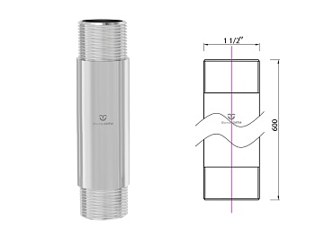 Удлинитель стойки фонтанной насадки FC 600 мм., изображение