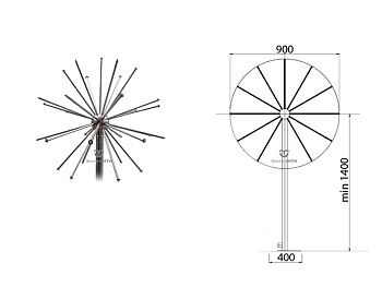 Фонтанная насадка FC "Водяная сфера" 900 мм., изображение