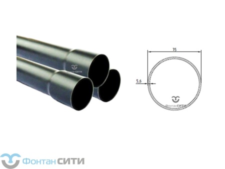 Труба напорная PVC-U PN16 с раструбом, 3 м FC (75)