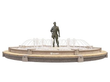 Фонтан FC "Воин - освободитель" со скамьей 10400, изображение