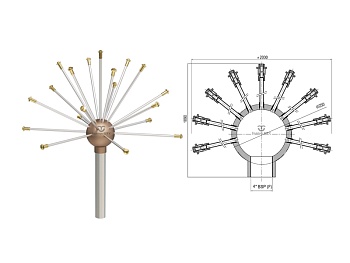 Фонтанная насадка FCI "Water hemisphere" 2000 мм., изображение