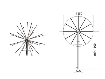 Фонтанная насадка FC "Водяная сфера" 1250 мм., изображение