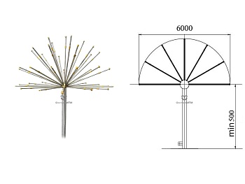 Фонтанная насадка FC "Водяная полусфера" 6000 мм., изображение