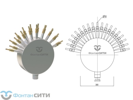 Фонтанная насадка FC "Солнце" (19, 2.1/2", 10)